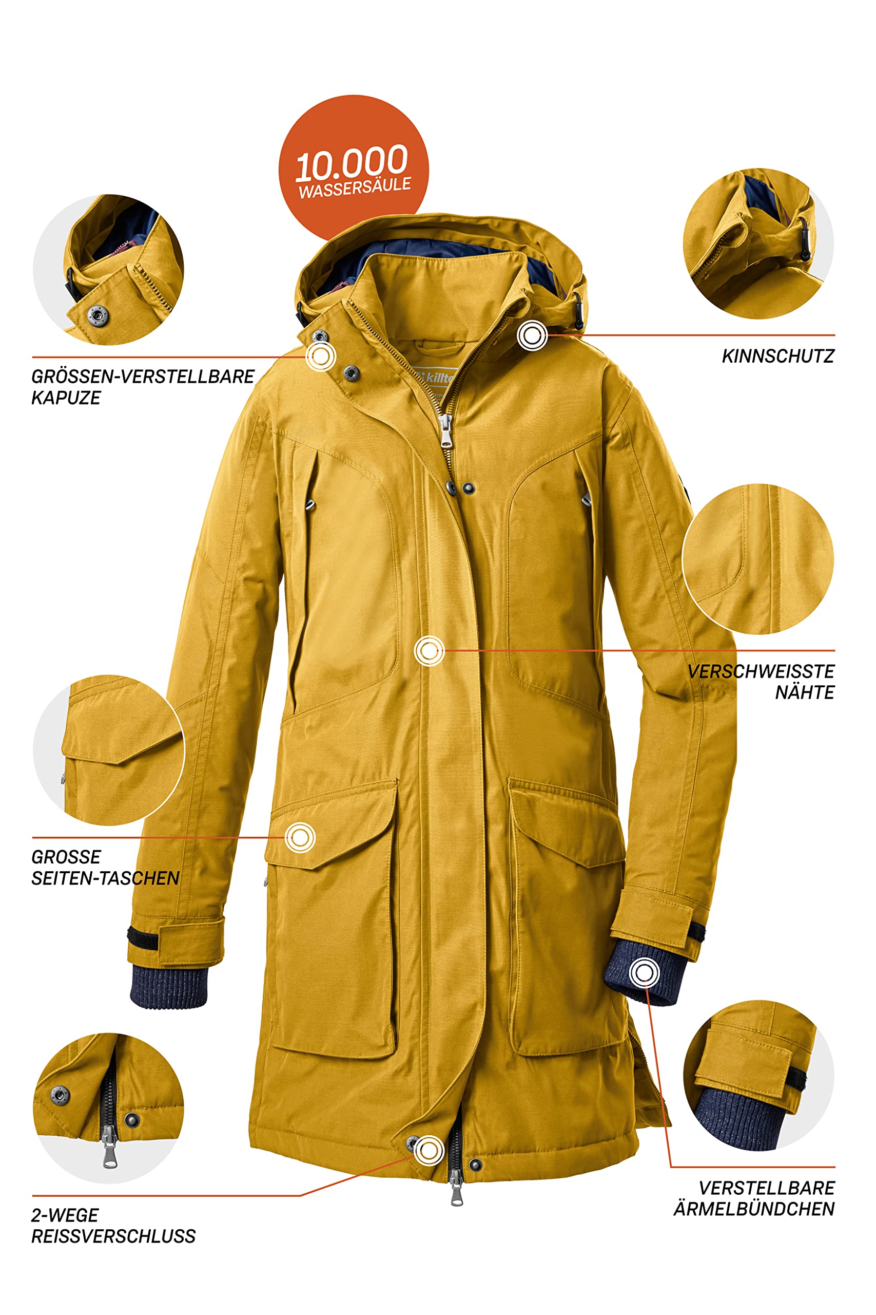Killtec Mädchen Kow 186 Grls Ct Outdoormantel/Funktionsparka mit abzippbarer Kapuze