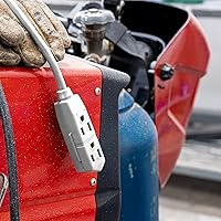 Vista 6 de GE 3-Outlet Flat Extension Cord 25 Ft Grounded Extension Cord with Multiple Outlets 3 Prong Outlet Extender Flat Plug Power Strip Indoor Extension