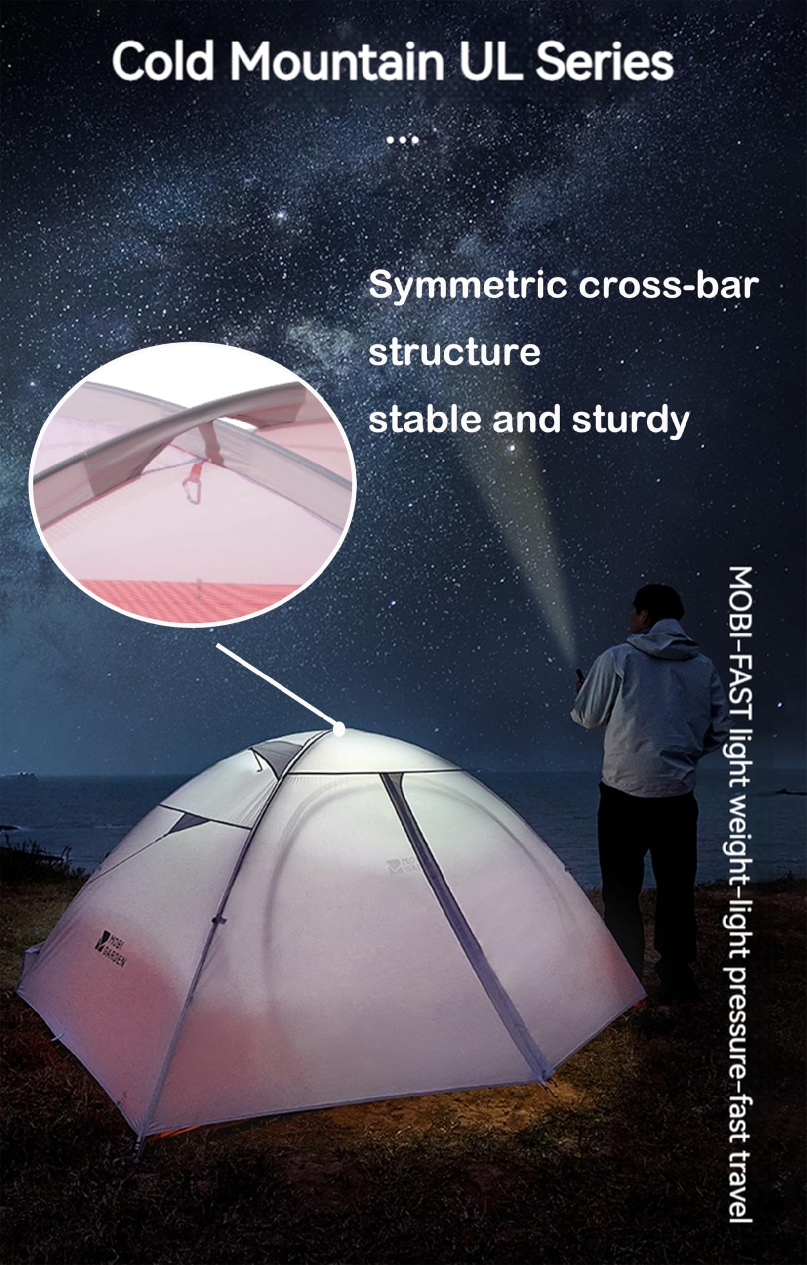 Mobi Garden Lightweight Tent for Portable Backpacking Camping