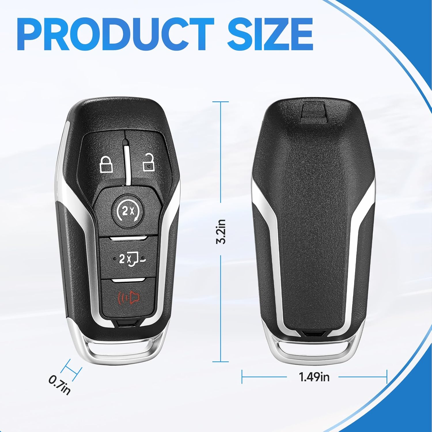 Smart Proximity Key Fob Replacement Fits for Ford F-150 F-250 F-350 F-450 2015 2016 2017 Keyless Entry Remote Control 902 Mhz M3N-A2C31243300 164-R8117 5 Button