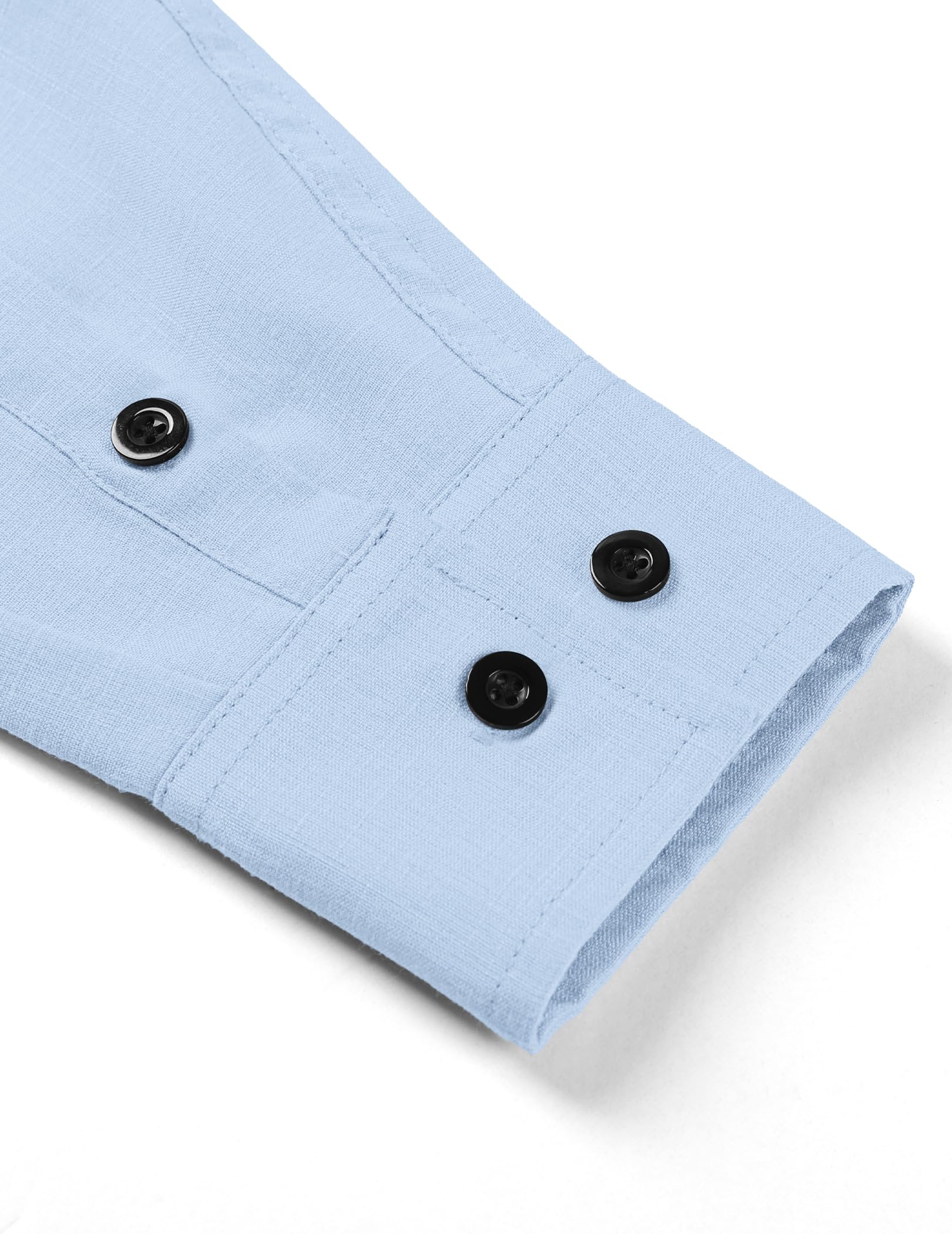 TARAINYA Camicia Uomo Lino Manica Lunga Estiva Regular Fit con Bottoni Nascosti