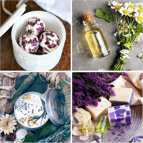 Miniatura 4 de Kit de 30 bolsas de flores y hierbas secas 100 % naturales para hacer jabón, velas de bricolaje, baño. Incluye pétalos de rosa, lavanda, no me