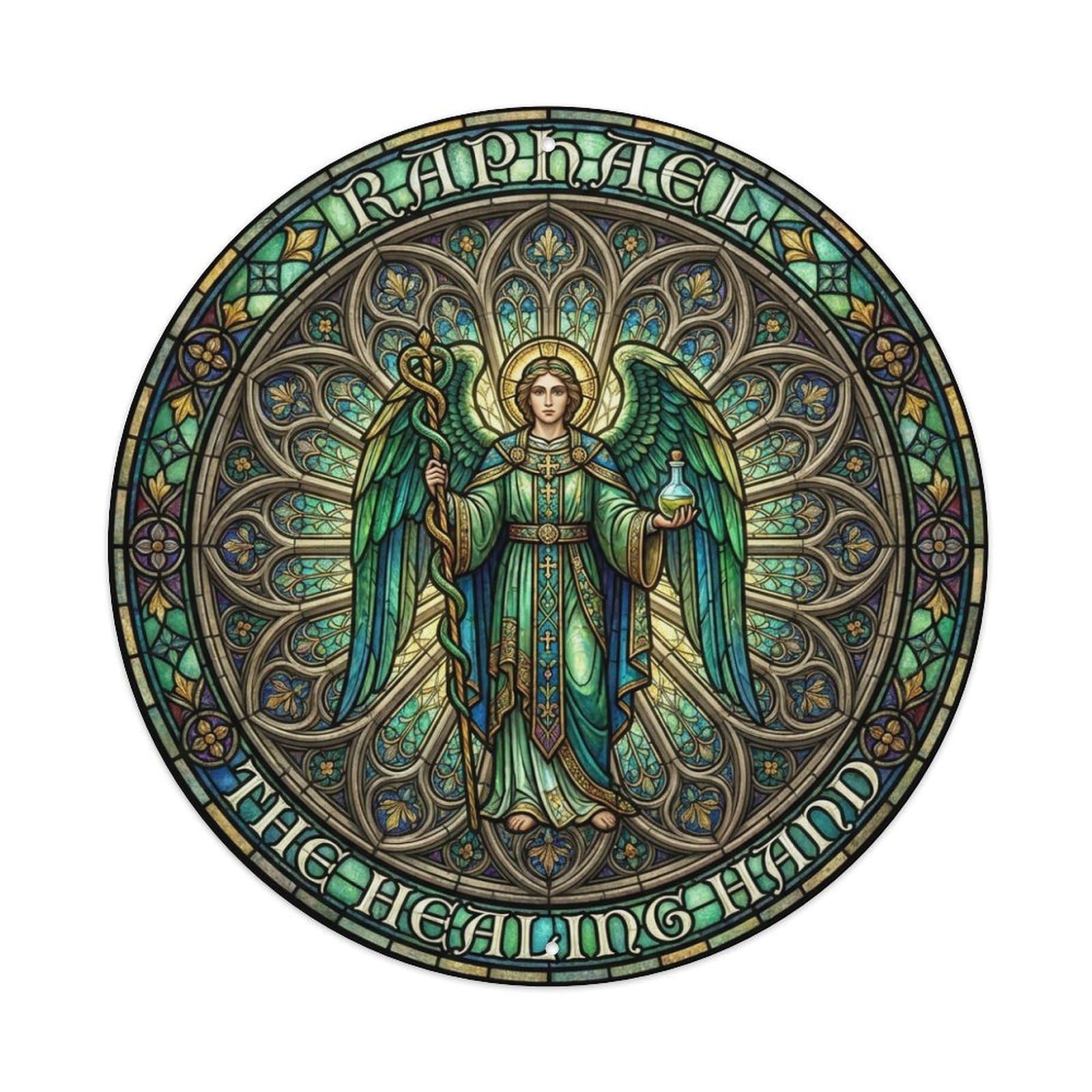 Divine Healing The Healing Hand Archangel Raphael Metal Tin Sign