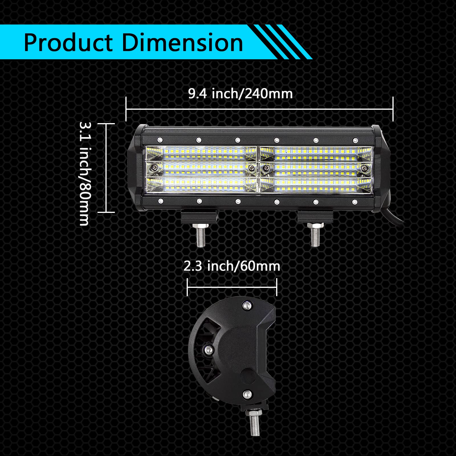 Willpower Barra LED Fuoristrada, Barra Luce a Led 23cm 270W Combinazione Fascio Spot e Inondazione 12V 24V Impermeabile Fari LED Luce da Lavoro Trattore Auto Veicoli 4x4 Atv UtV 4WD