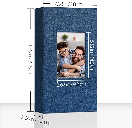 Miniatura 73 de Vienrose Álbum de fotos pequeño de 4 x 6 pulgadas, paquete de 2 mini libros de fotos con cubierta de lino, 26 páginas con capacidad para 52 Negro