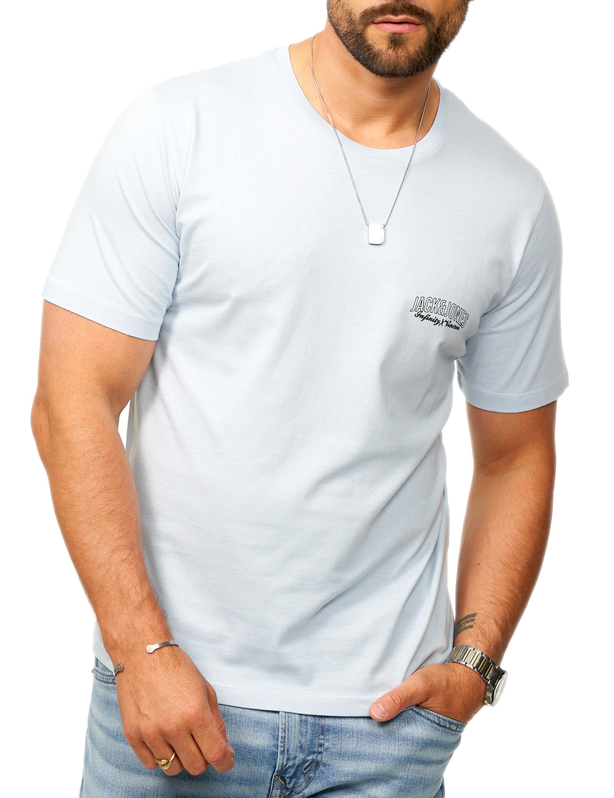 JACK & JONES Herren T-Shirt Infinity O-Neck Shirt Kurzarmshirt
