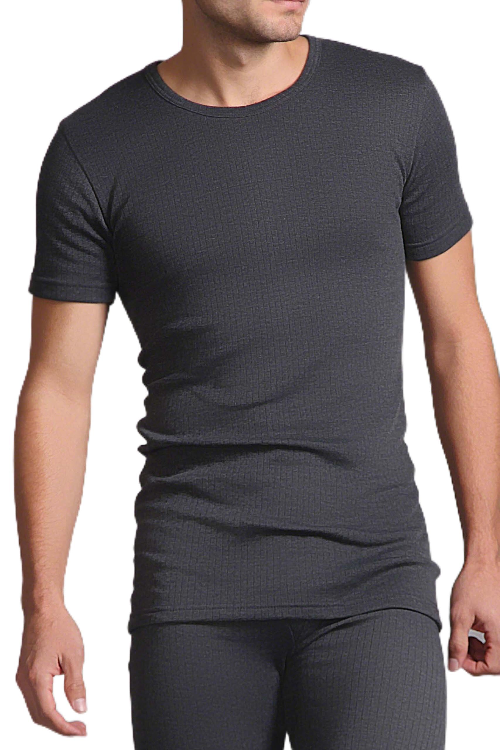 HEAT HOLDERS Mens SockShop Short Sleeved Thermal Vest in 2 Colours - XX-Large - Charcoal