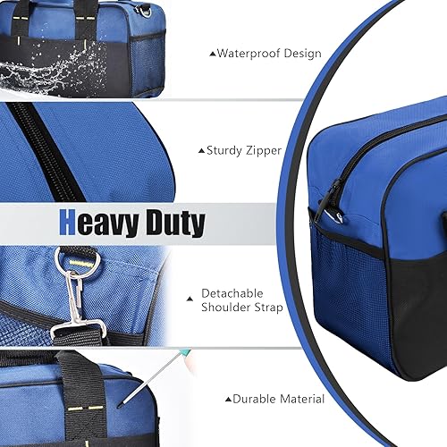 Miniatura 3 de Bolsa de herramientas, juego de bolsa de herramientas de 14 pulgadas con 2 bolsas pequeñas con cremallera, caja de herramientas resistente,