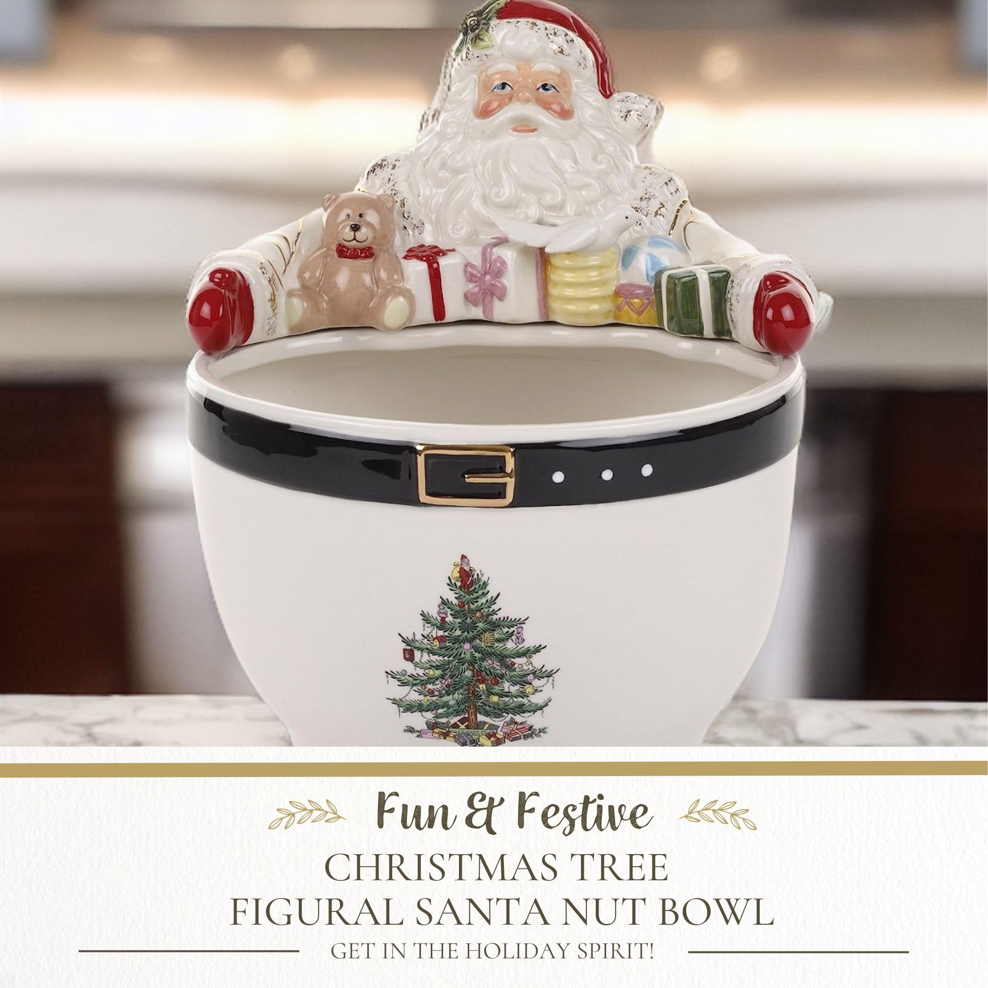 Amazon.com | Spode Christmas Tree Santa 9-Inch Nut Bowl