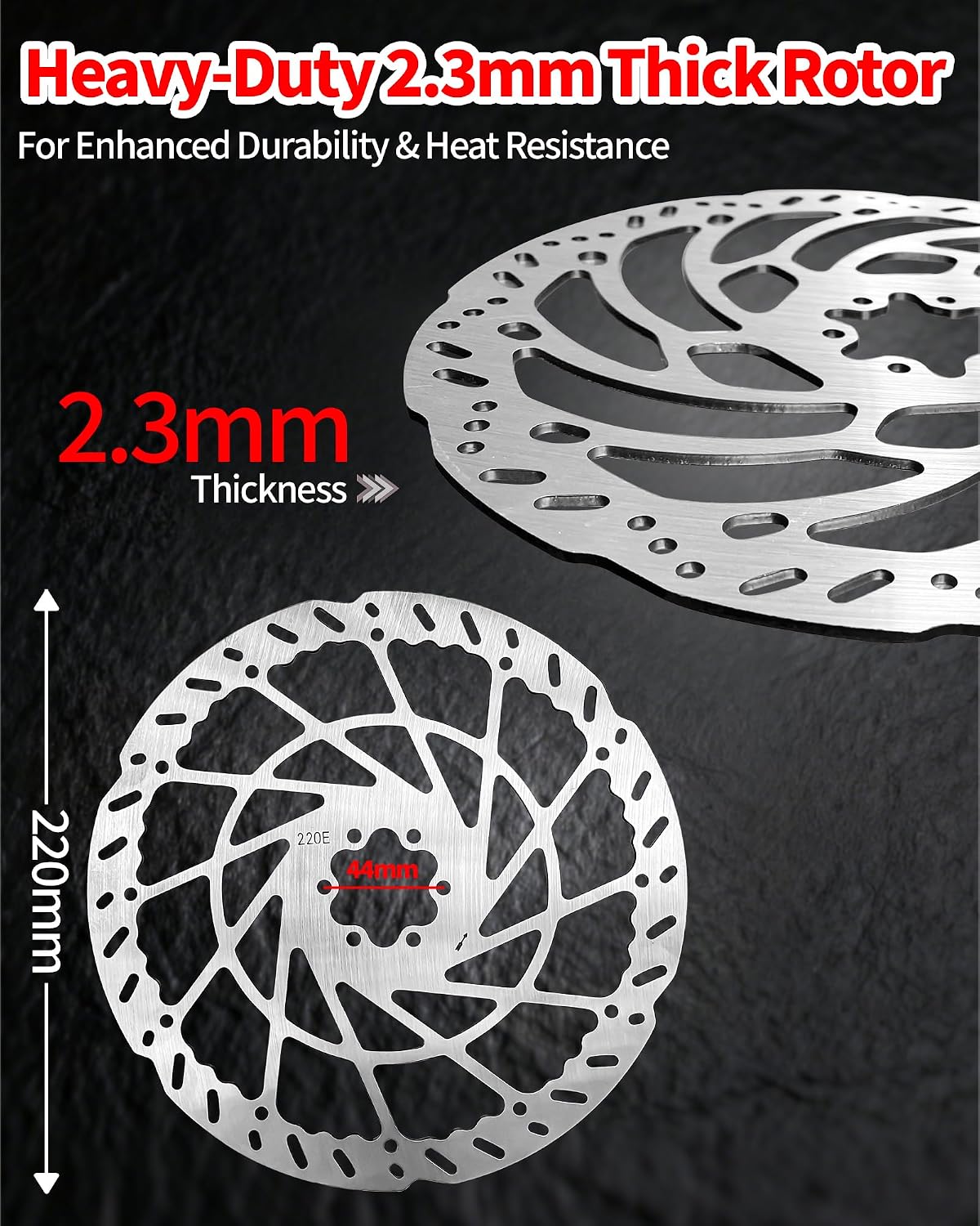 Heavy Duty 220MM Rear Brake Rotors Disc, Stainless Steel Brake Rotors for Talaria Sting Offroad Talaria Sting Road Legal TL50 Talaria Sting R TL400 Talaria X3 MX TL2500 /TL25