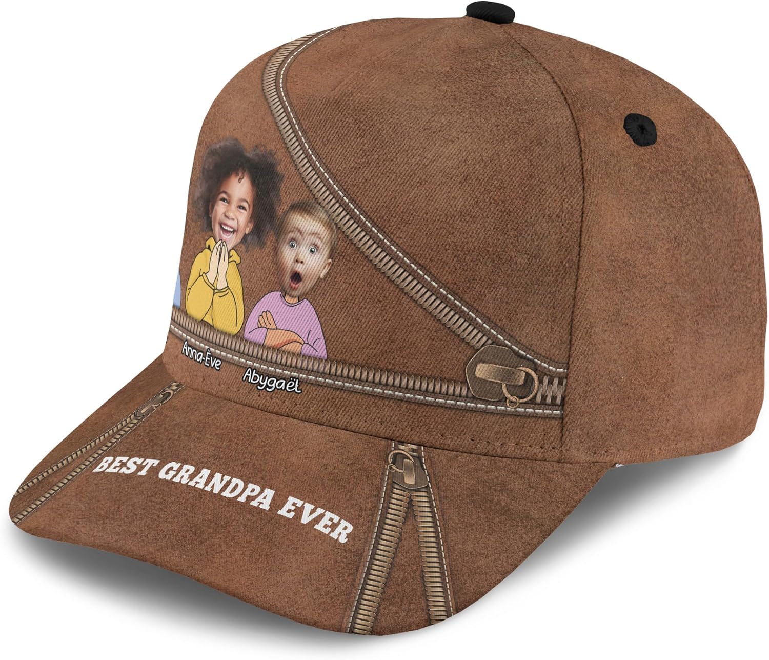 Baseball Cap Customized Grandkid Photo Accessories Print Cloth Hat with Face for Grandpa Dad Husband Grandfather Father