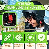 Vista 3 de 3 hebillas de casco de liberación rápida para correas de hasta 0.77 pulgadas de ancho, resistente a la intemperie, kit de hebilla de liberación