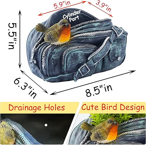 Miniatura 18 de Maceta, macetas para exteriores, decoración de césped y jardín, maceta con orificio de drenaje, macetas para cactus y plantas de aire