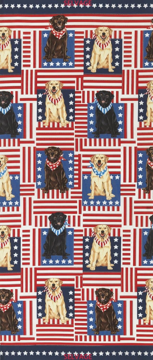Patriotic Dogs Labrador Retriever Quilting & Sewing