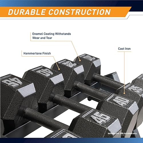 Miniatura 4 de Marcy Colección de mancuernas hexagonales de hierro fundido, tamaño disponible de 3 libras a 100 libras, se venden por separado