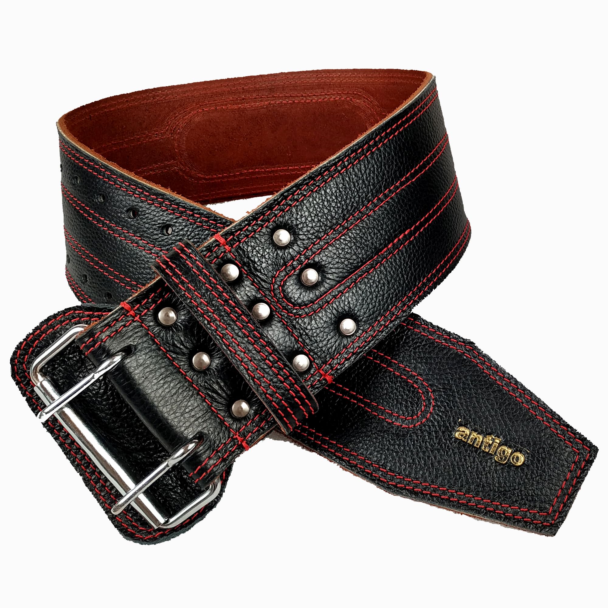 YH Antigo® Leather Weightlifting GYM belt 5 INCH Pro Dead Lift Double Layer Leather Heavy power lifting Squat Training for Men Women Body Fitness Workout Back Lumbar Support YH-GB-001 (LARGE-36-46-INCH) (B0CY9RXW43) Amazon Price History, Amazon Price Tracker