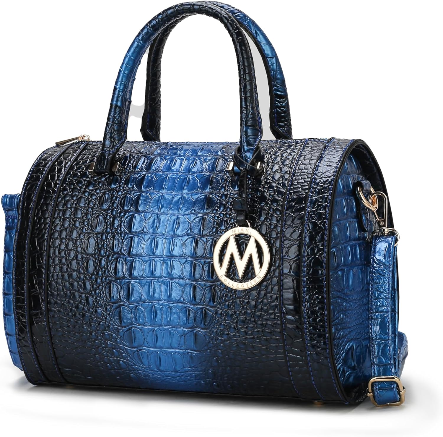 MKF Collection Satchel Bag for Women, Crocodile Embossed Vegan Leather Top-Handles Crossbody Handbag Purse by Mia k