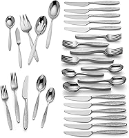 Lenox Emerick 65-Piece Flatware Set: Premium 18/10 Stainless Steel, Dishwasher Safe, Sleek Metallic Design