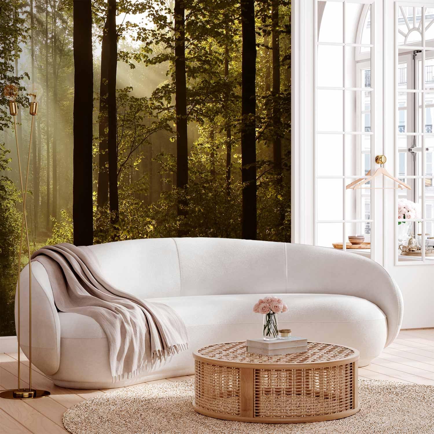murando - Carta da Parati Adesiva Bosco Foresta 490x350 cm Fotomurali Adesivi Murali Rivestimento Parete Moderna per Pareti Adesiva Muro Decorativo FotomuralePaesaggio Natura Bosco Foresta Fiori