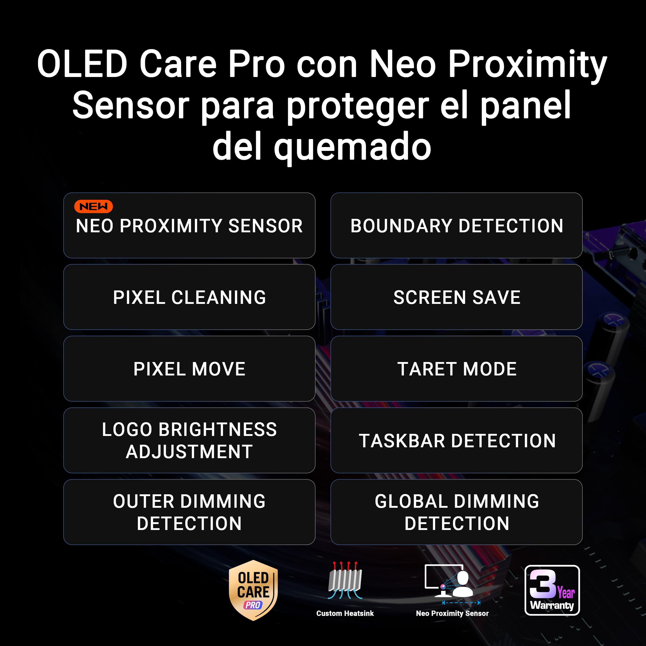 ASUS ROG Strix OLED XG27AQDPG - Monitor Gaming de 27", QHD QD-OLED, 500Hz, 0,03ms, Neo Proximity Sensor, G-Sync, VESA DisplayHDR 500 TrueBlack, HDMI 2.1