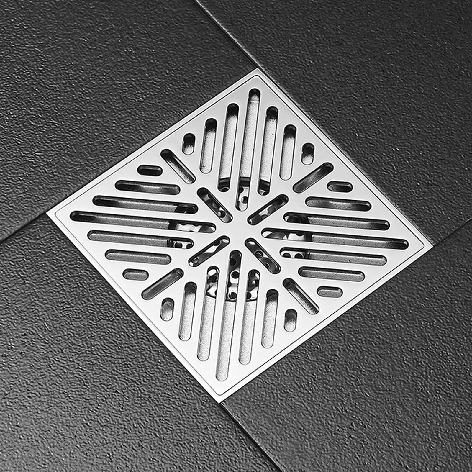 Kwadratowy Odpływ Podłogowy Prysznica, Wykończenie Chromowane, 12X12 Cm, Mosiężny Odpływ Podłogowy Do Łazienki Z Filtrem, Zdejmowana Pokrywa Prysznica Na Balkony Hotelowe Dla Rodzin