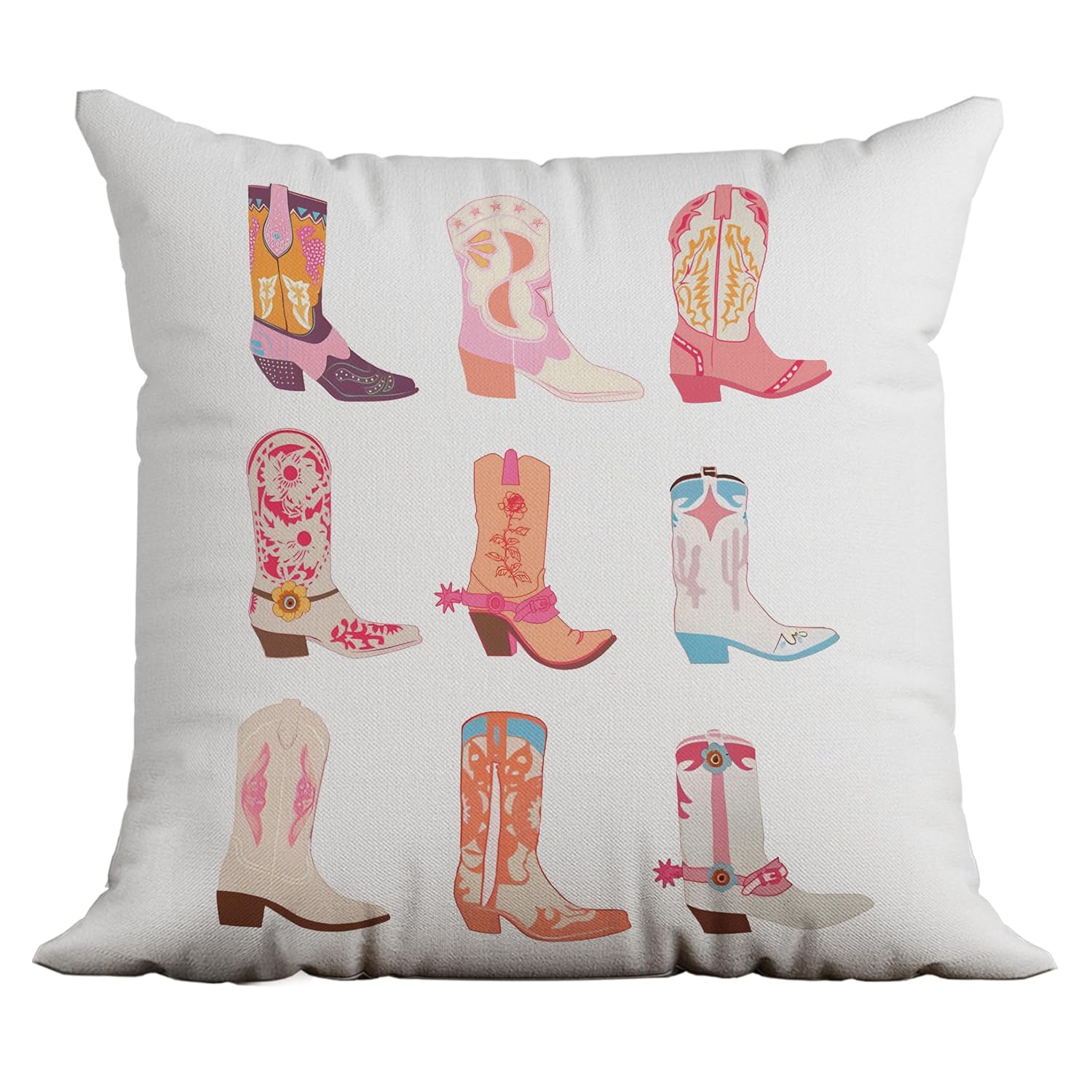 uinwk Western Pillow Covers 18x18 Cowgirl Boot Pillow Covers Preppy Pillow Cases Cowgirl Room Decor for Bedroom Room