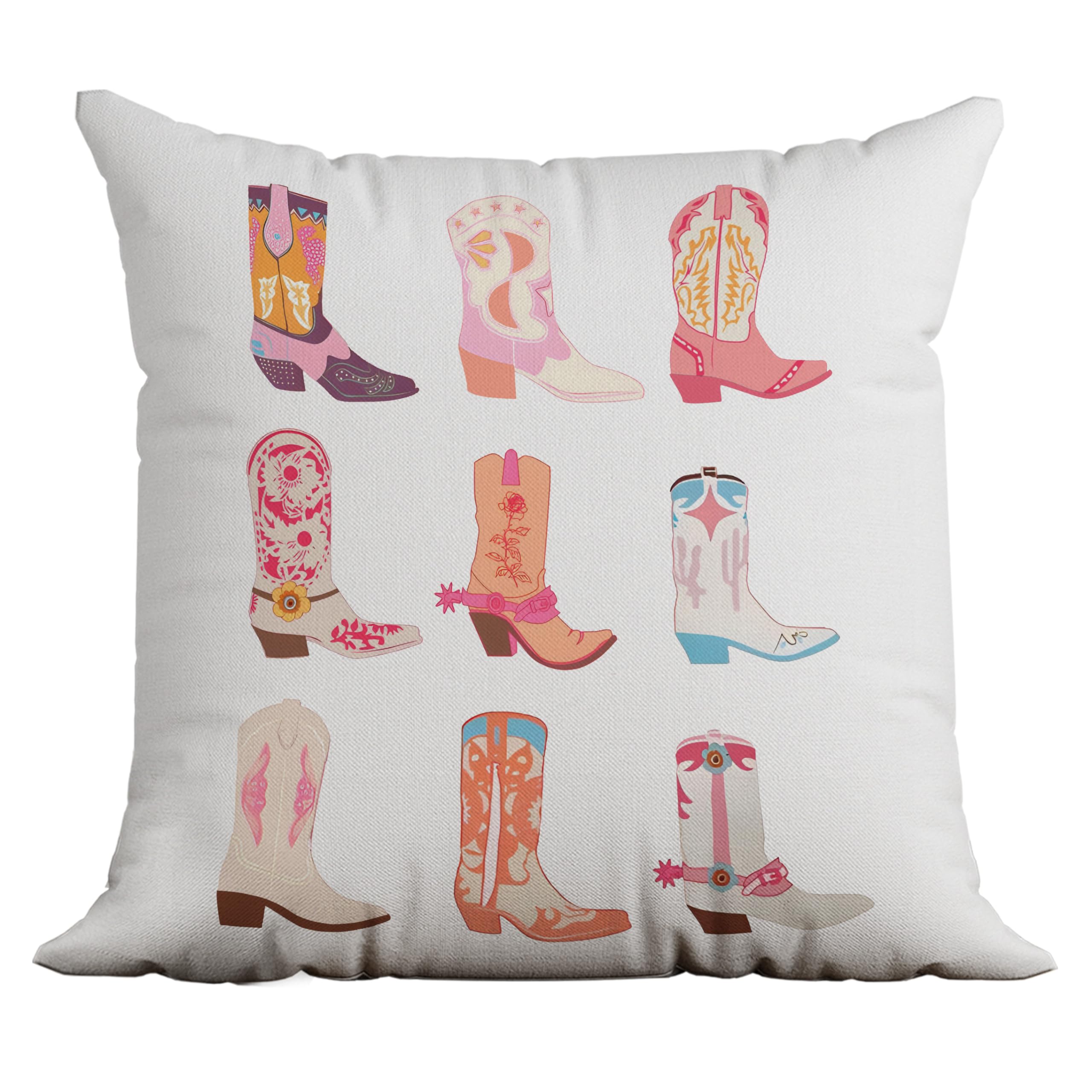 uinwk Western Pillow Covers 18x18,Cowgirl Boot Pillow Covers,Preppy Pillow Cases,Cowgirl Room Decor for Bedroom Room Sofa,Room Decor Teen Girls