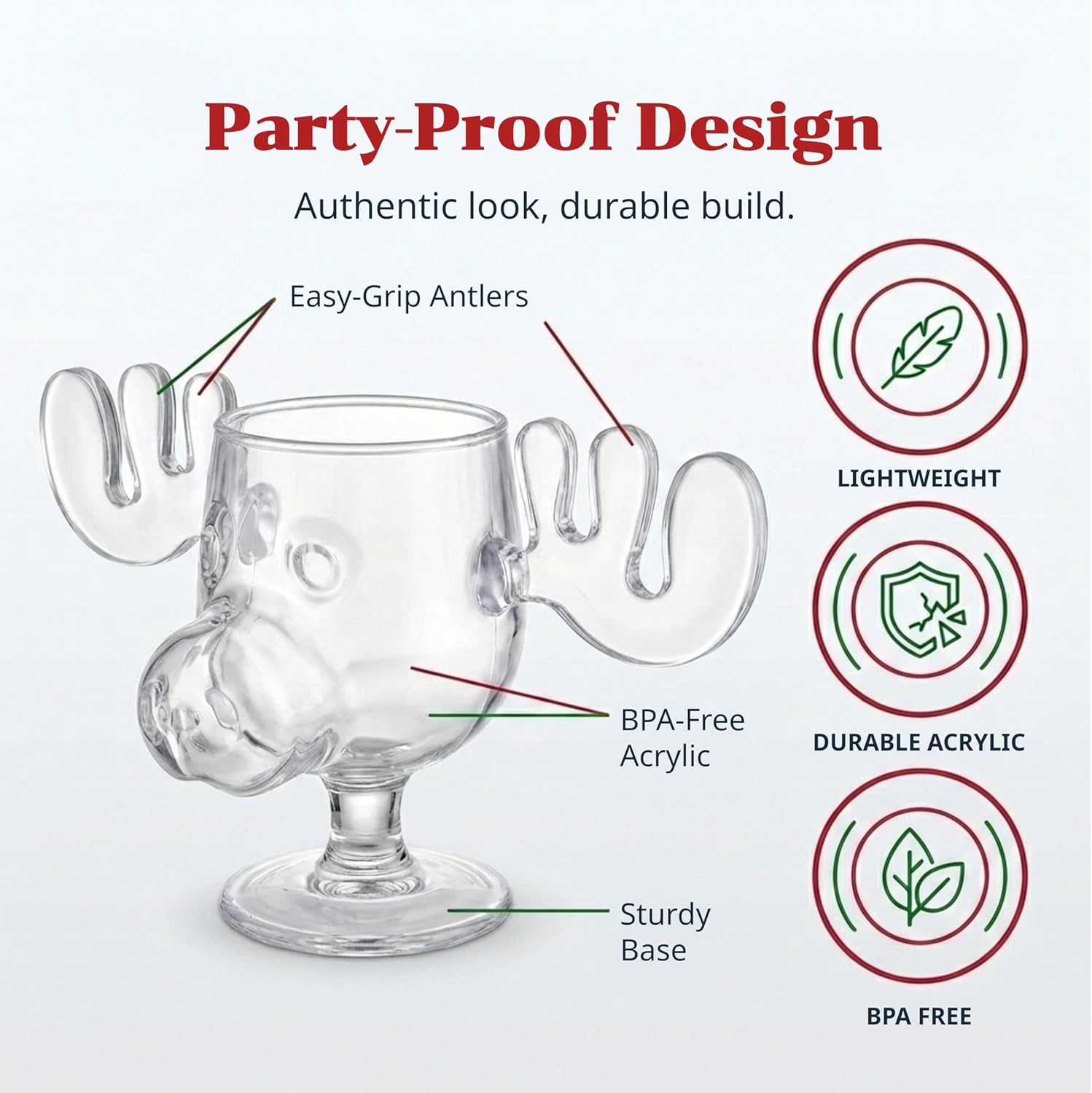 Spoontiques - National Lampoon’s Christmas Vacation Acrylic Moose Cup - Griswold Moose Mug - 4.5” - 6 Ounce,Clear - Image 2