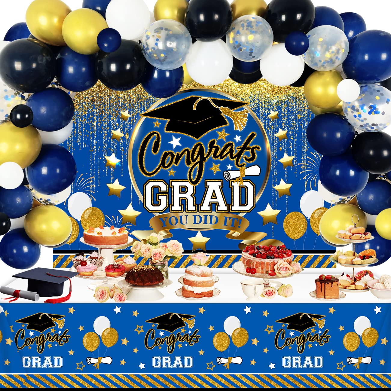Buy Graduation Decorations Class of 2022 Blue, Graduation Balloon
