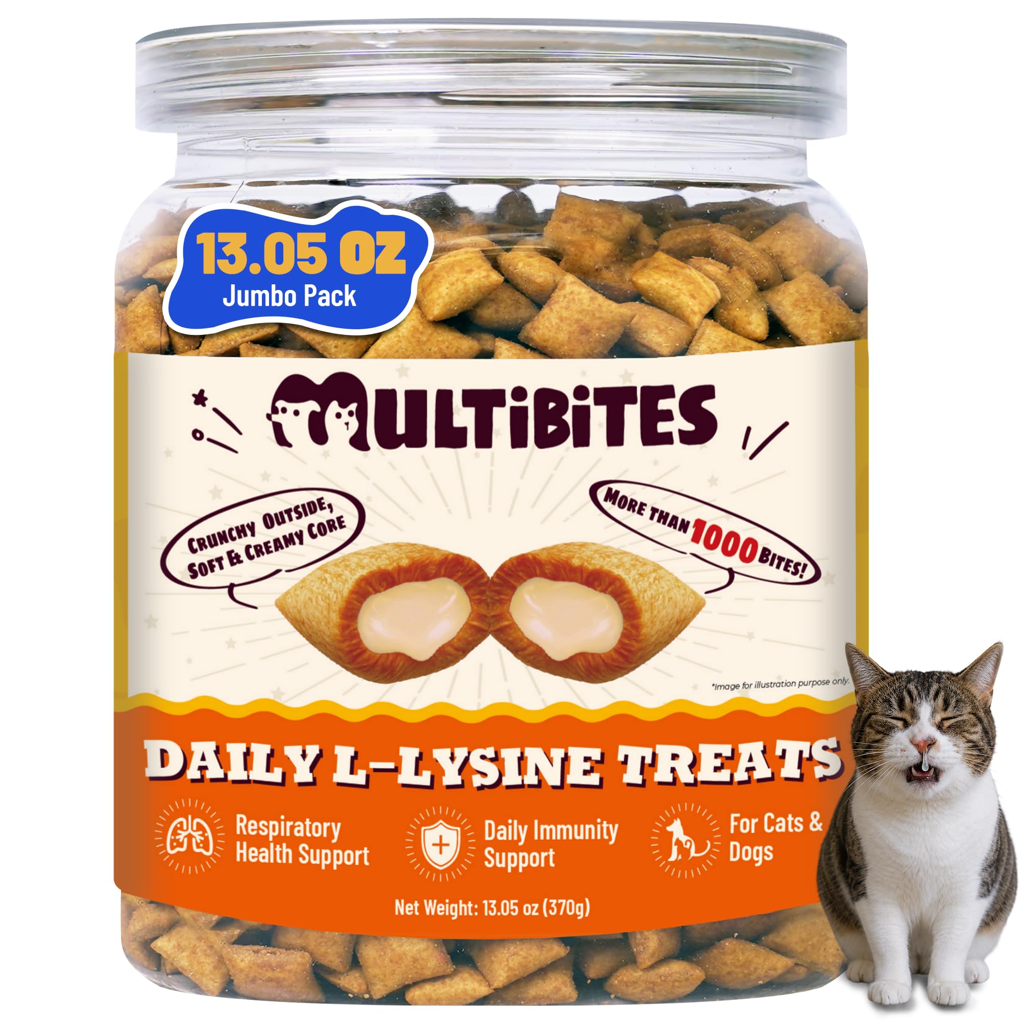 MULTIBITES Lysine Treats for Cats - for Respiratory & Immune Support - 370g