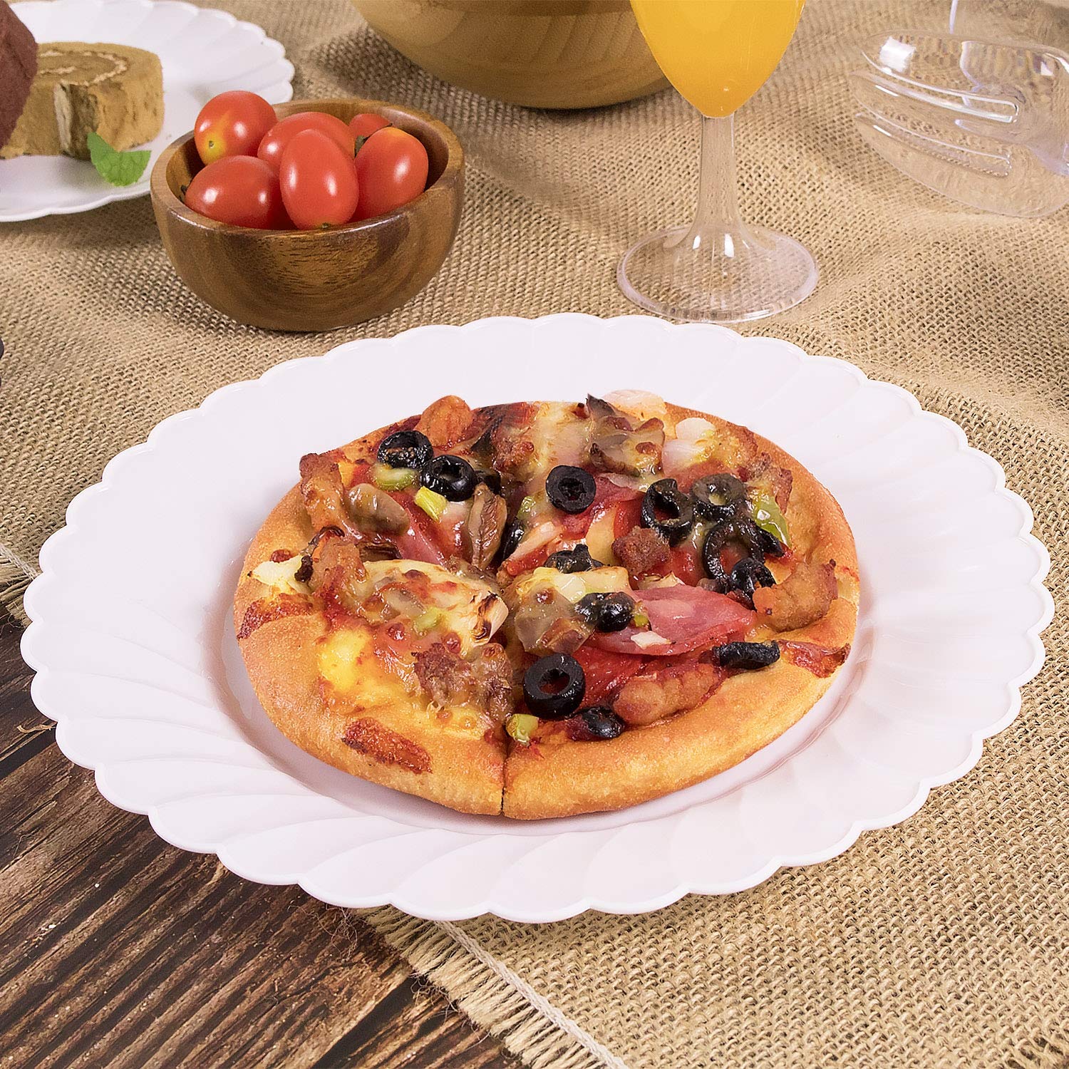 Karat CS-PS10W 10.25" PS Scalloped Plate - White (Case of 120)