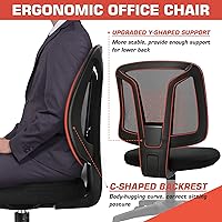 Vista 5 de VigorPow Armless Mesh Office Chair Ergonomic Swivel Black Small Computer Desk Chair No Arms with Lumbar Support Height Adjustable Task Chair for