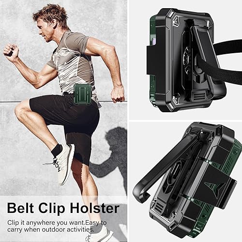 Miniatura 2 de LONTECT Funda para Galaxy Z Flip 4 5G, protección de grado militar, a prueba de golpes, resistente con soporte plegable, funda protectora resistente