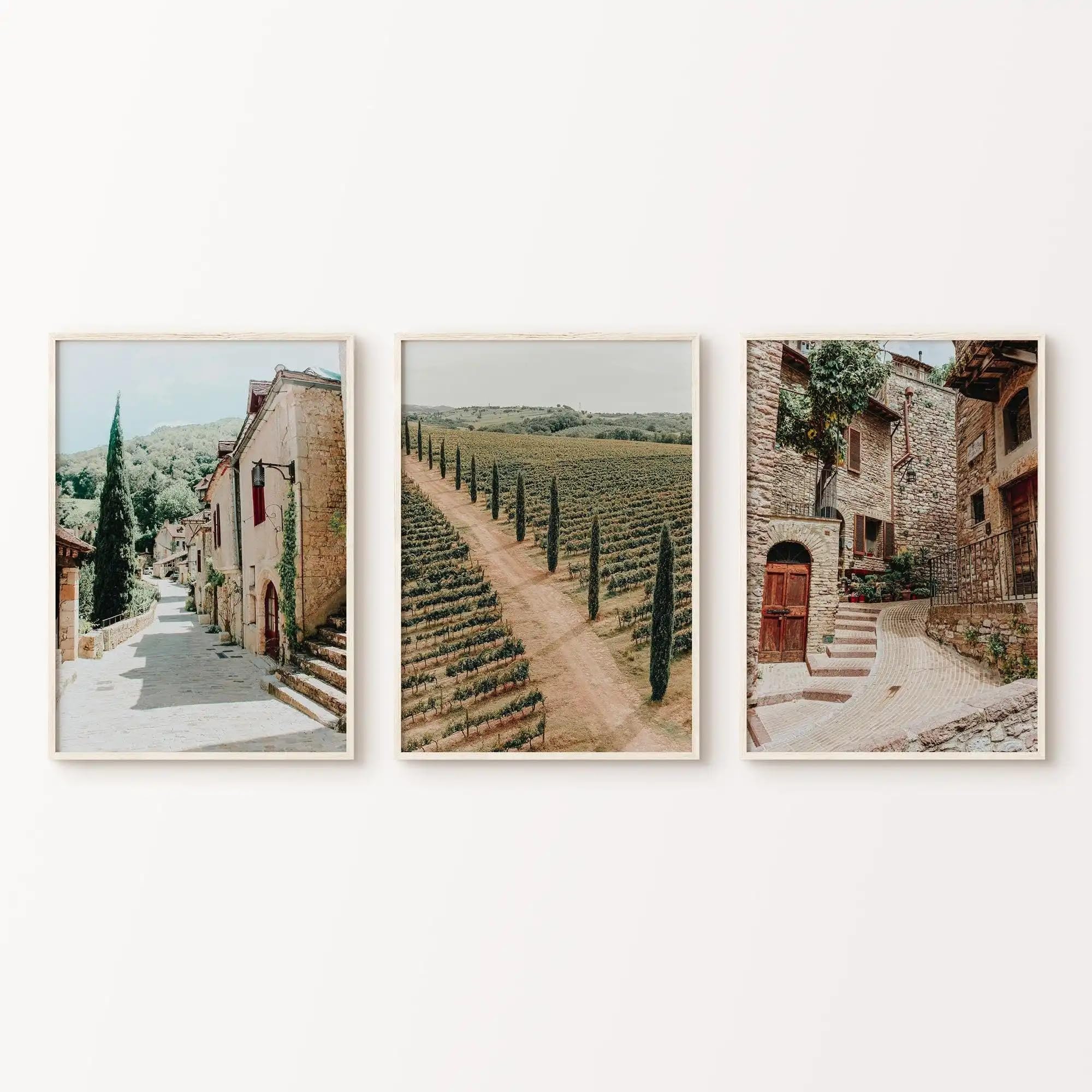 LTjiajuypd Stampe fotografiche di paesaggi rurali su tela, decorazioni per la casa in stile rustico (60x85 cm - 3 pezzi)