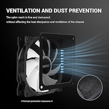 thumbnail: YIMATEECO 4stks PC Stofilters 360mm - Magnetische Ventilator Filters Voor Computer Behuizing | Zwart 50 Mesh