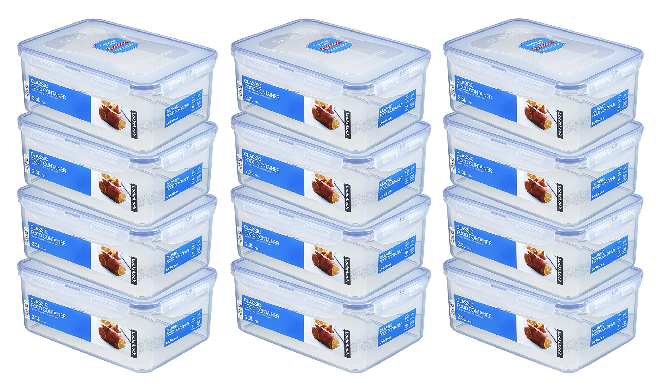 Lock&Lock Frischhaltedosen-Set 12-teilig (12x HPL825 2,3L) und SeleXions Multifunktion Olivenholz-Spachtel