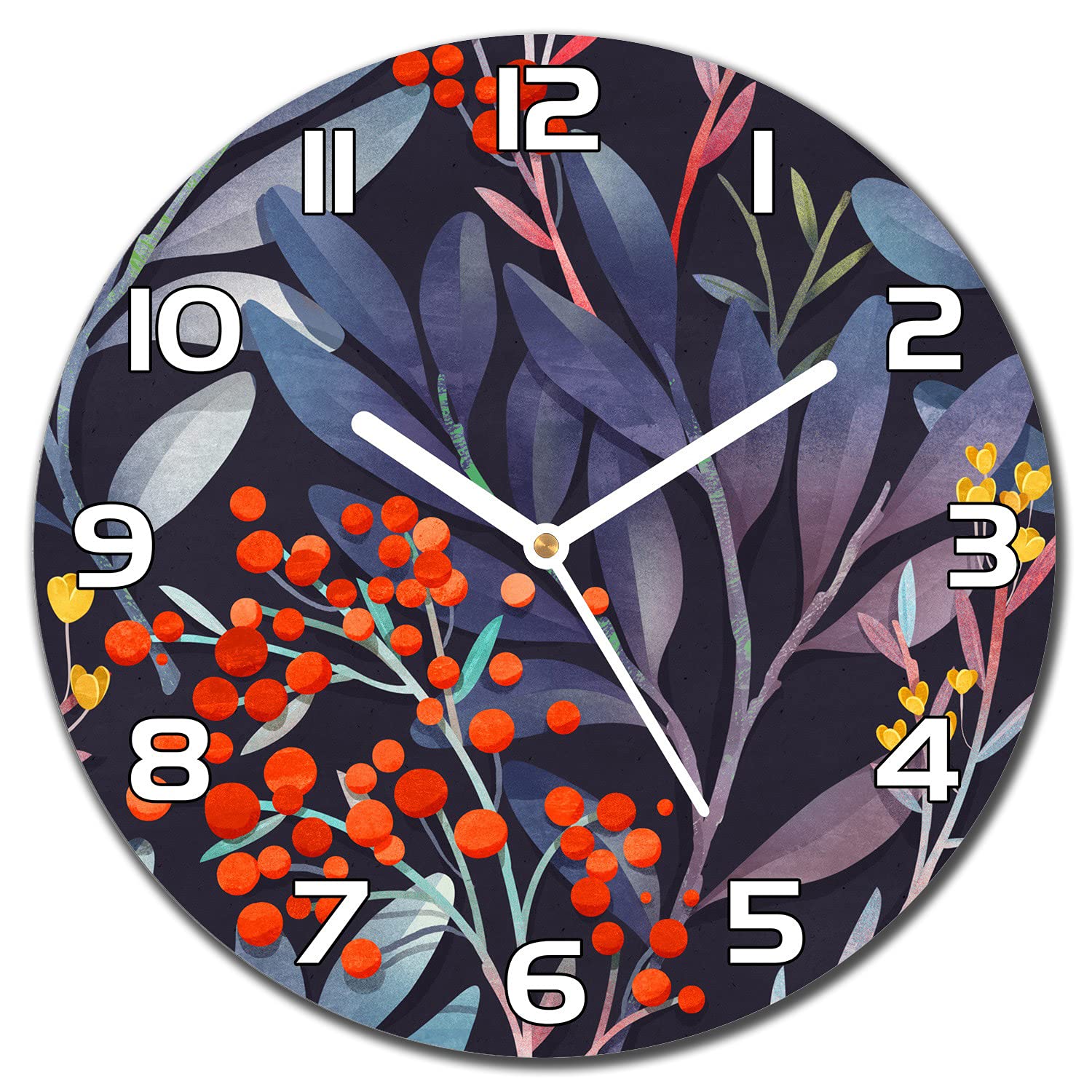 Horloge murale en verre lisible 30 cm pour decorer un salon sans encombrer