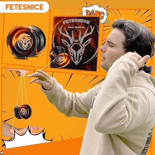 Miniatura 6 de FETESNICE Yoyo Yoyo profesional de metal para niños, Yoyo sensible para principiantes, Yoyo insensible para adultos con herramienta de rodamiento de