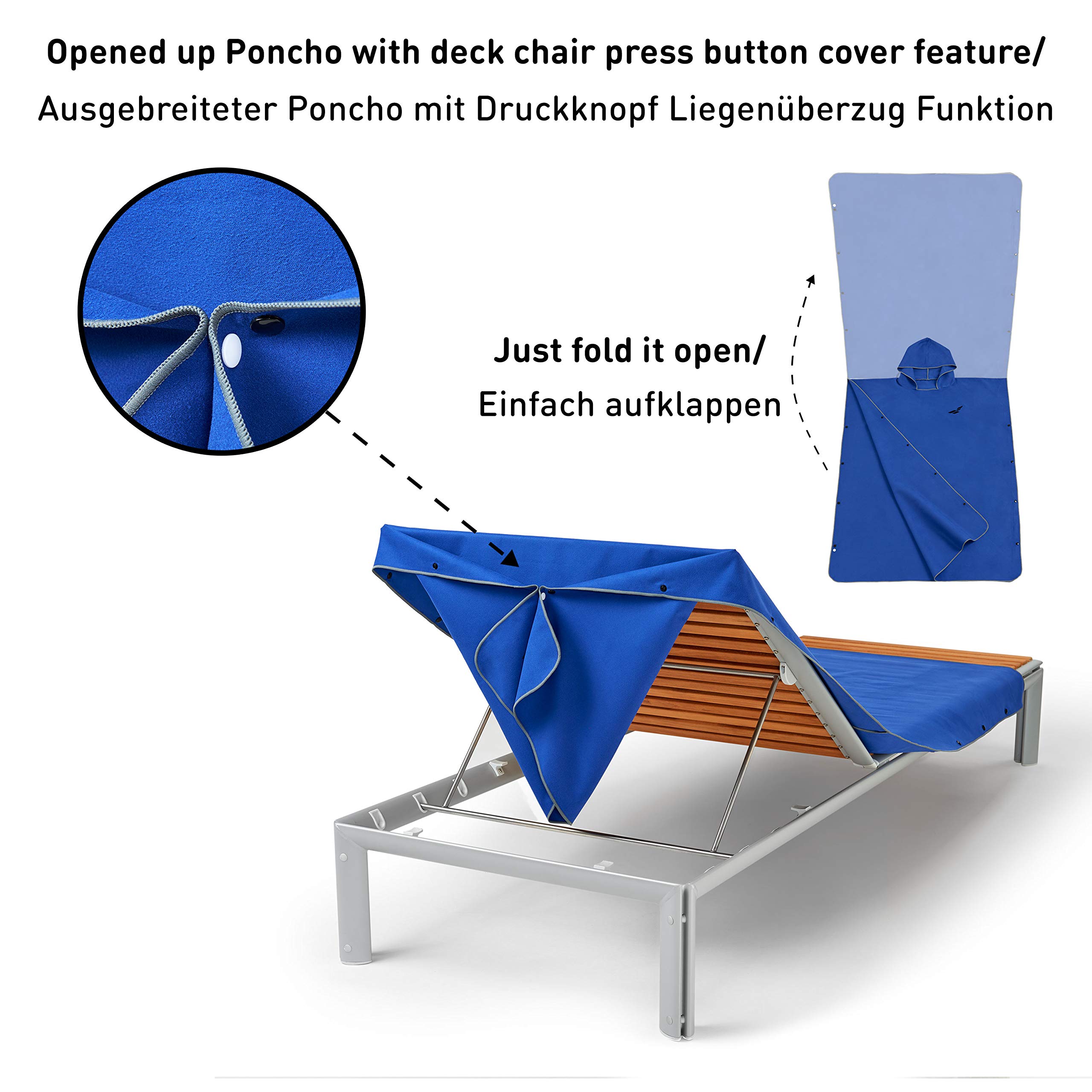 Fit-Flip Poncho Towel, Microfibre Changing Robe Adult, Swim and Surf Beach Robes - Image 3