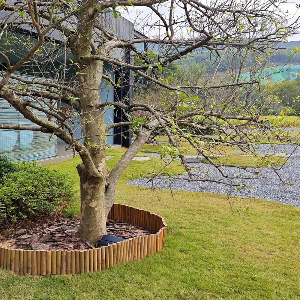 Bamboo 4 Pack Short Fence Outdoor Landscape Edging Flexible Decorative Border 7.8'' H x 47'' L