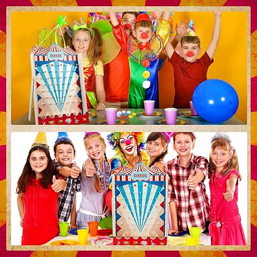 Miniatura 7 de Fulmoon Juego de gota de disco con 8 discos, Halloween, carnaval, circo, fiesta de Navidad, divertido juego de mesa familiar de madera