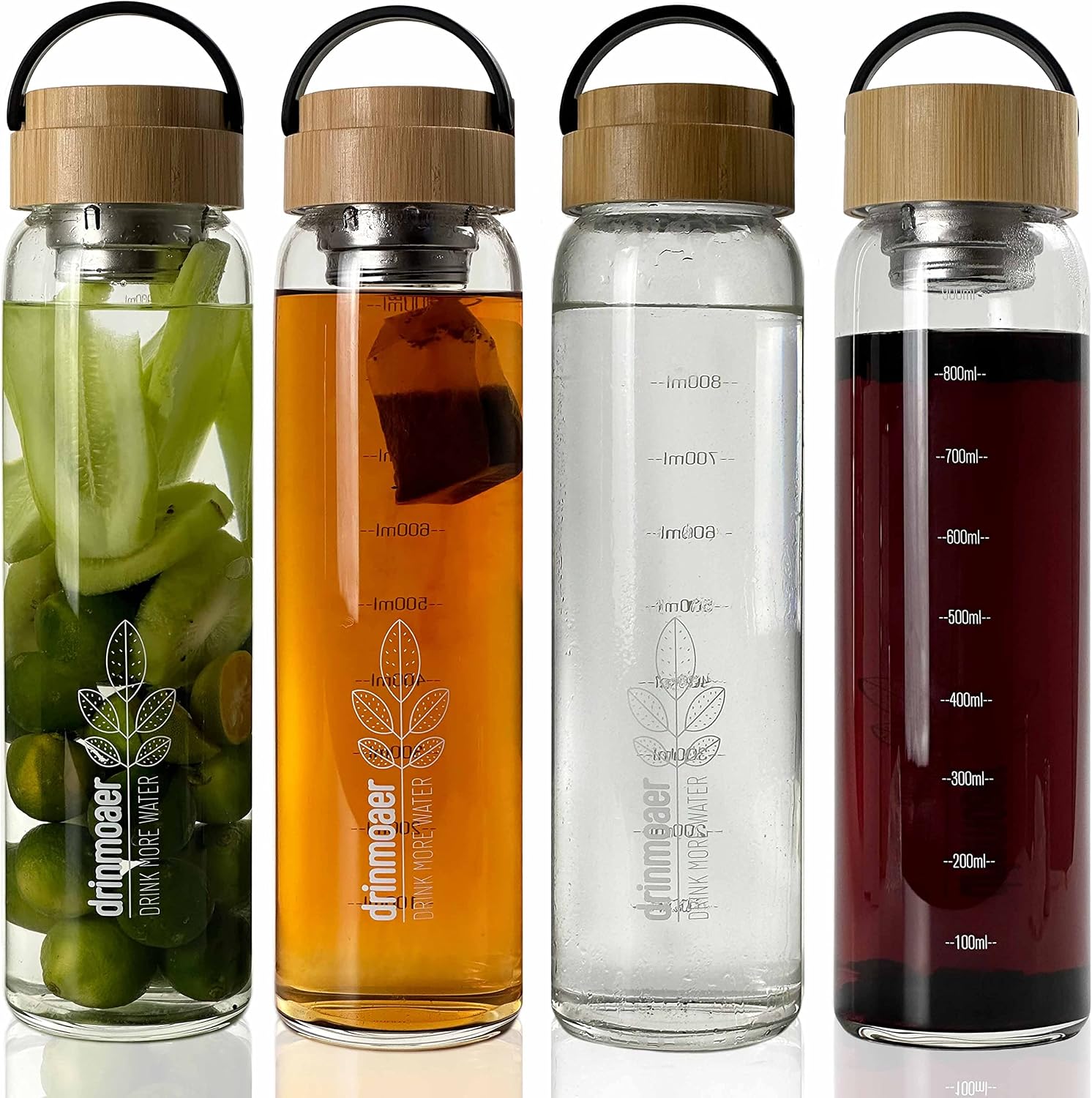 32oz Fruit Infuser Water Bottle with Bamboo Lid and Neoprene Case | Cold Brew Tea Infuser Bottle (Original)