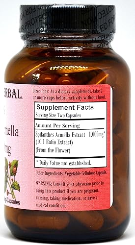 Miniatura 2 de Barlowe's Herbal Elixirs Extracto de Acmella Spilanthes - 60, 500mg Cápsulas Vegetales