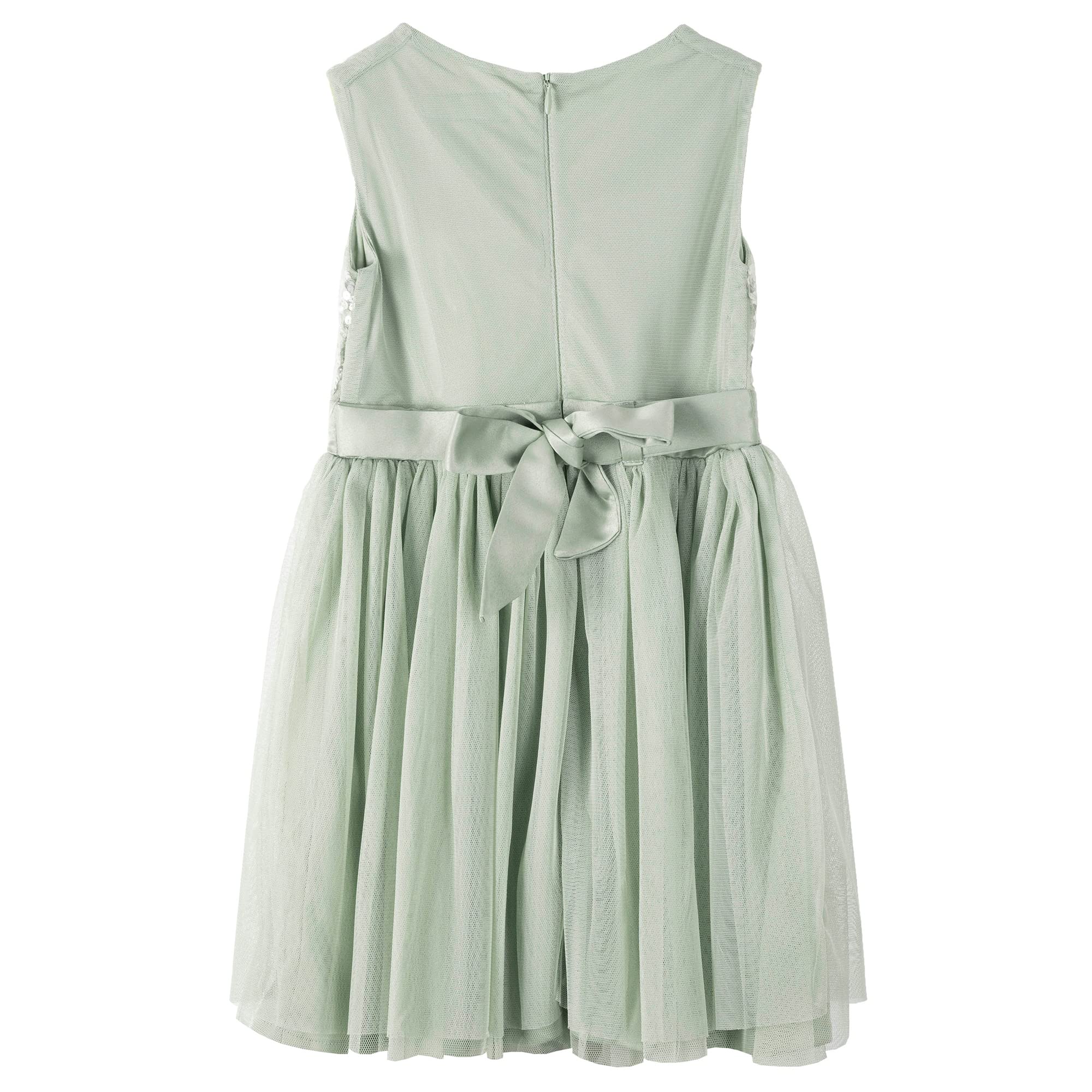 Maya Deluxe Abito Midi per Ragazze Paillettes Impreziosito Partito Tutu Damigelle d'Onore Matrimonio con Fiocco Cintura Vestito Bambine e Ragazze