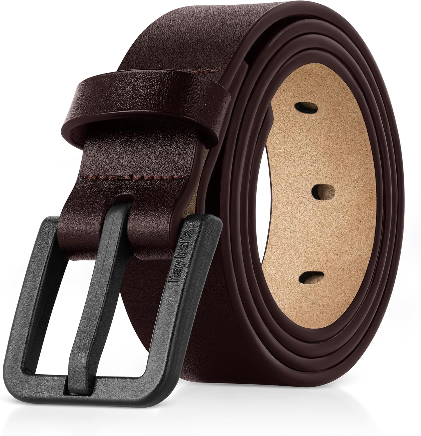 Full Grain Leather TSA Belt - Hypoallergenic, Adjustable, Nickel Free Belt for Men