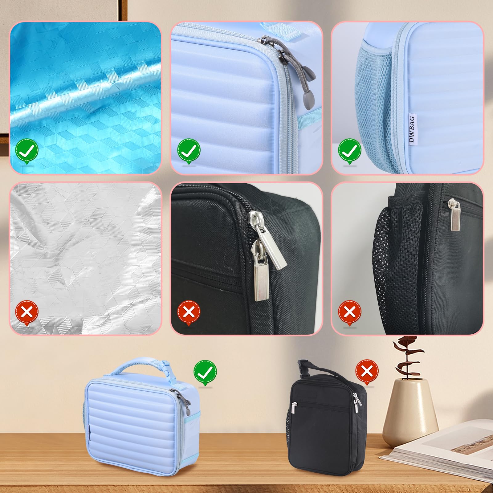 Insulated Lunch Bag, 17L Expandable Double Deck Lunch Tote Bag For Women/Men, Leakproof