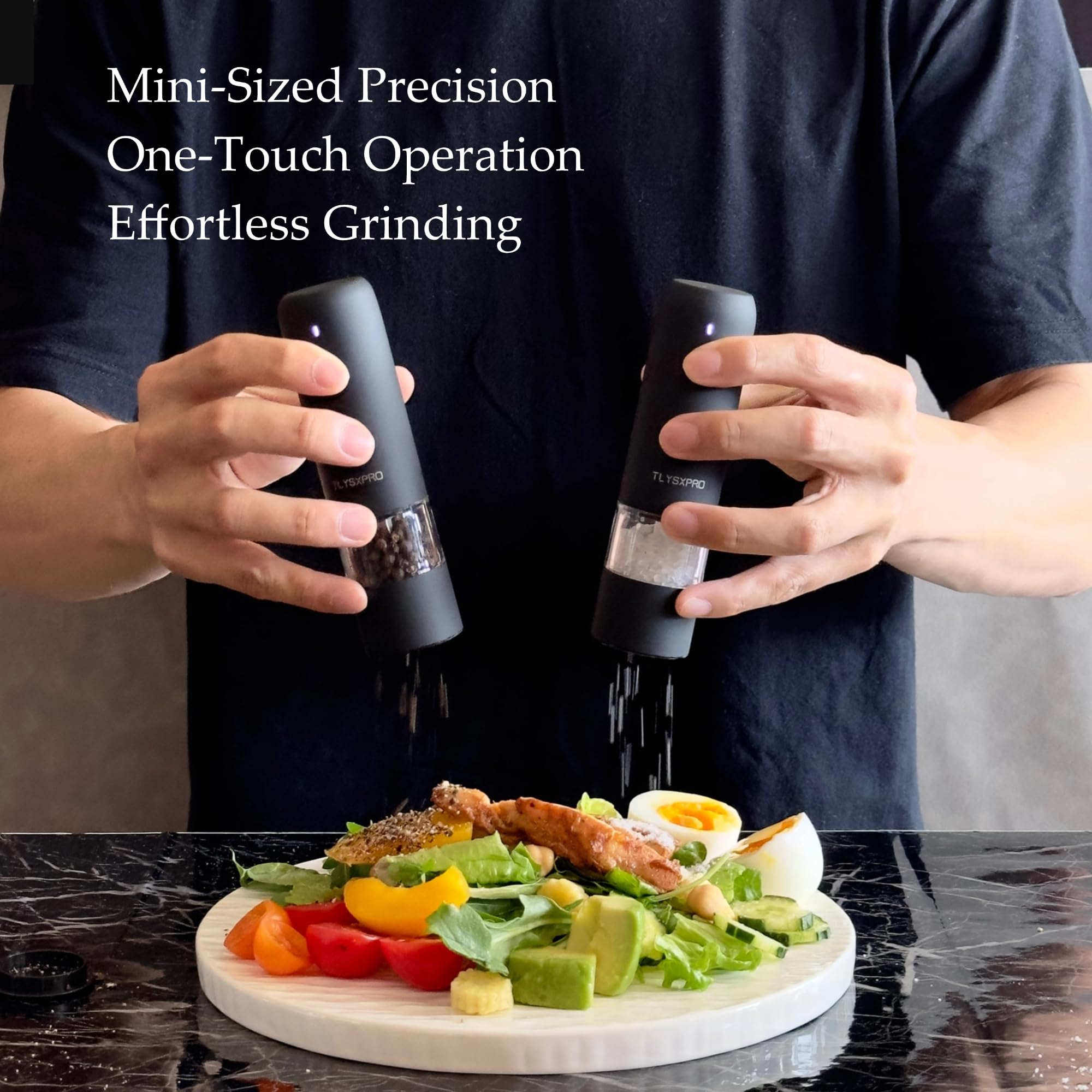 Amazon.co.jp: 小型電動ミル ソルト & ペッパーグラインダーセット