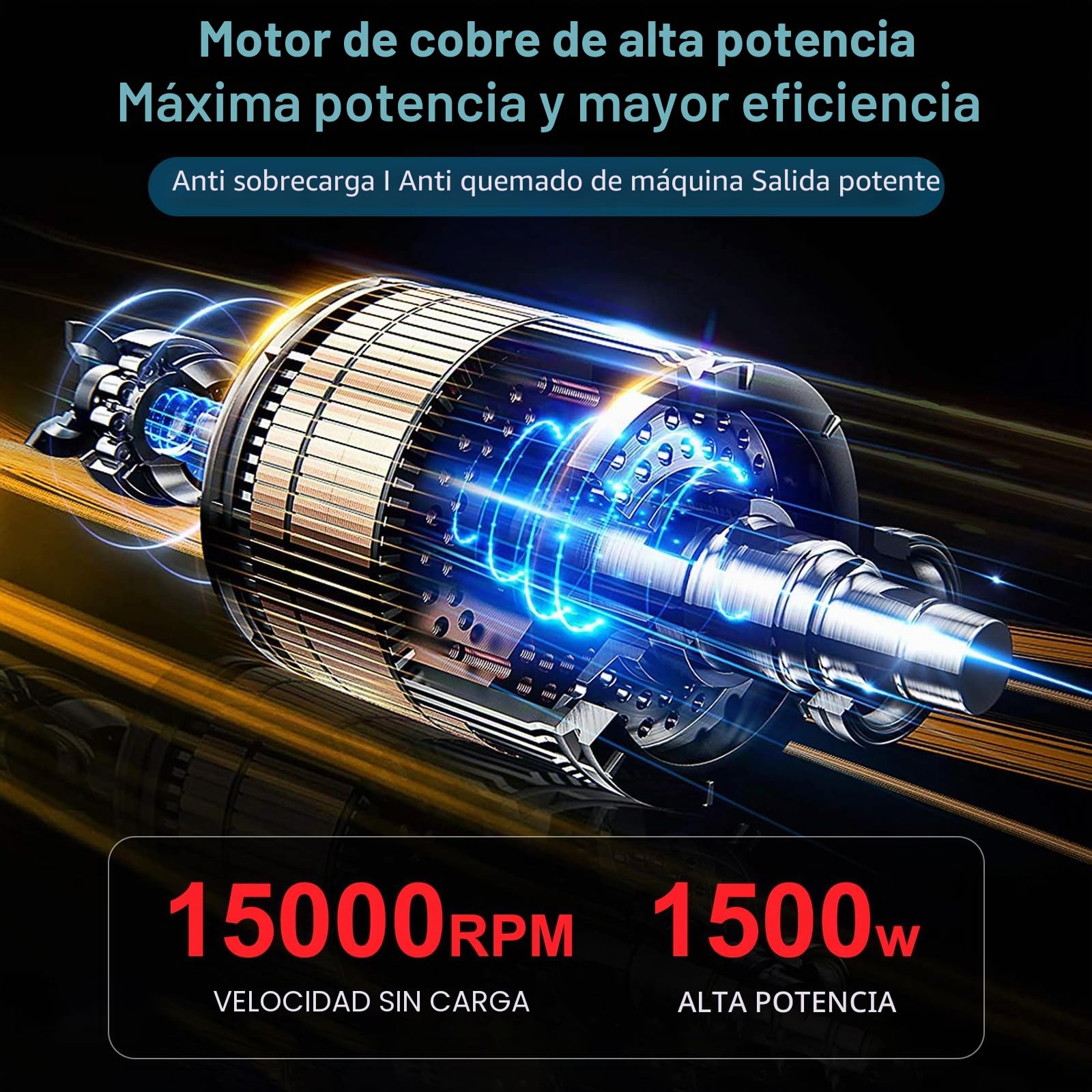 Mini Amoladora Angular a Bateria 21V 125mm, Motor Sin Escobillas 15000RPM