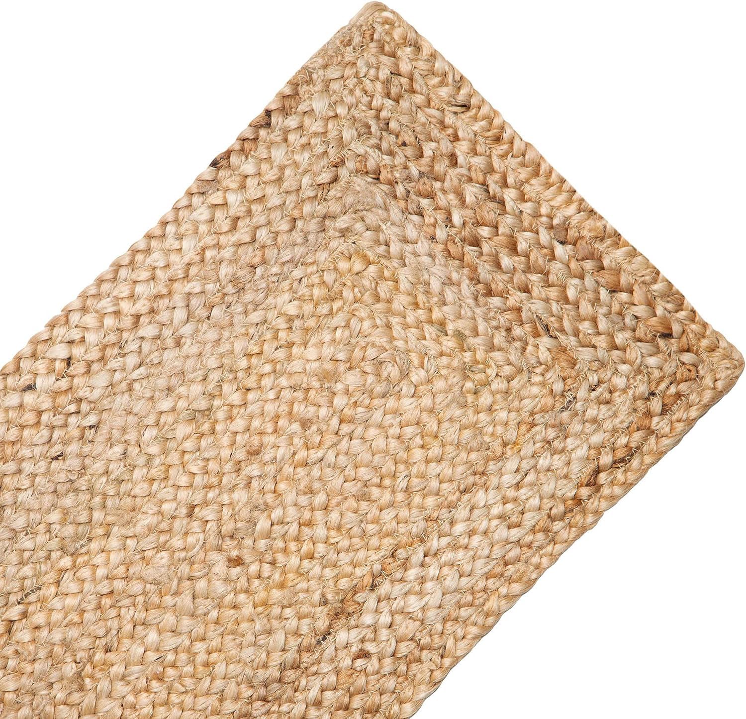 MDS Pack of 2 Handwoven Rectangle Jute Braided Table Runner 13 x 72 Inch, 100% Natural Reversible Farmhouse Rustic Vintage Dining Table Runner for Home, Kitchen, Indoor & Covered Door Entrances