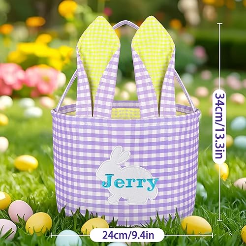 Miniatura 10 de VAPCUFF Cestas de Pascua personalizadas para niños - Conejito verde